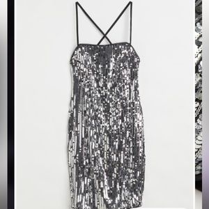 Silver sequin dress